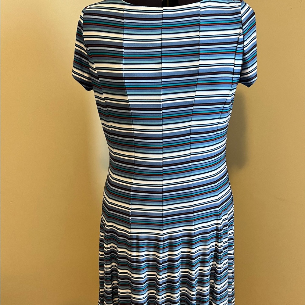 Fun striped scoop-neck drop-waist dress